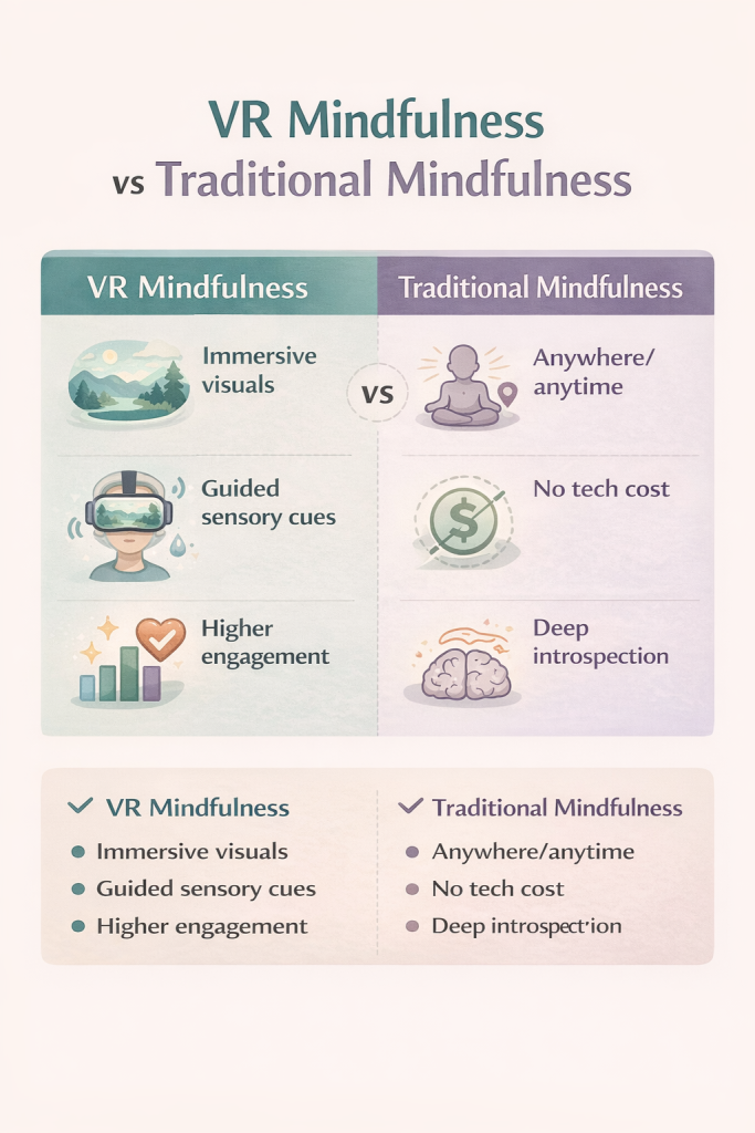 VR Mindfulness vs Traditional Mindfulness